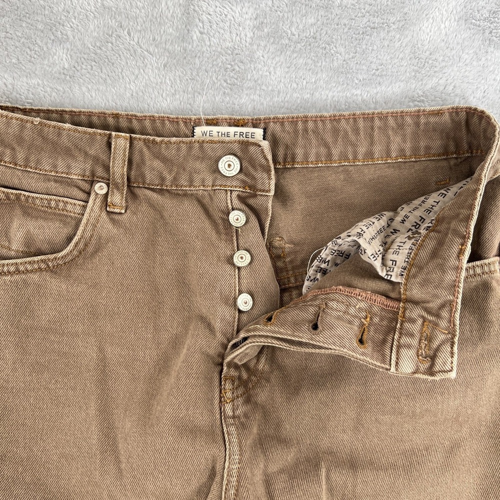 We The Free Baggy Wide Leg Baggy Jeans 27 Brown High Rise Free People Button Fly - Picture 2 of 8